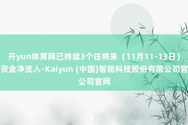 开yun体育网已持续3个往将来（11月11-13日）获资金净流入-Kaiyun (中国)智能科技股份有限公司官网