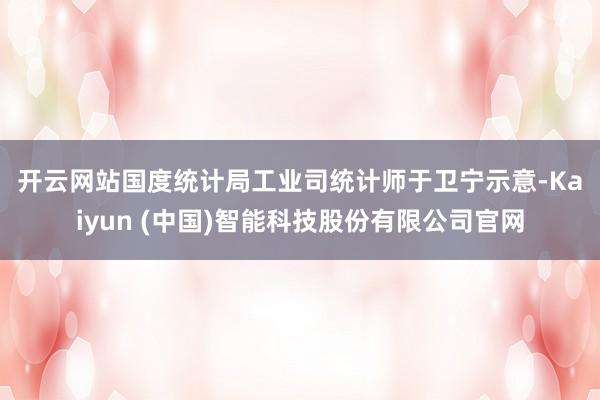 开云网站 国度统计局工业司统计师于卫宁示意-Kaiyun (中国)智能科技股份有限公司官网
