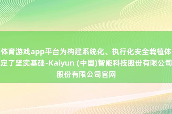 体育游戏app平台为构建系统化、执行化安全栽植体系奠定了坚实基础-Kaiyun (中国)智能科技股份有限公司官网