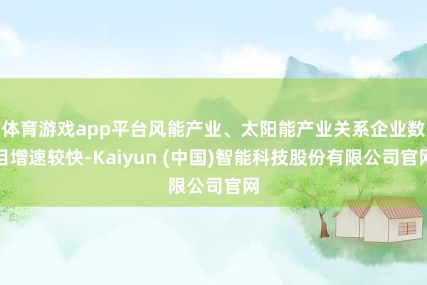 体育游戏app平台风能产业、太阳能产业关系企业数目增速较快-Kaiyun (中国)智能科技股份有限公司官网