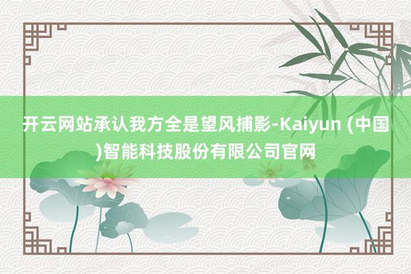 开云网站承认我方全是望风捕影-Kaiyun (中国)智能科技股份有限公司官网