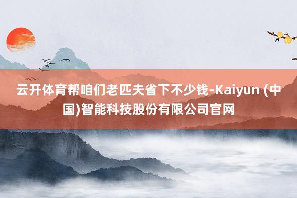 云开体育帮咱们老匹夫省下不少钱-Kaiyun (中国)智能科技股份有限公司官网