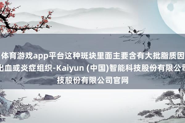 体育游戏app平台这种斑块里面主要含有大批脂质因素、出血或炎症组织-Kaiyun (中国)智能科技股份有限公司官网