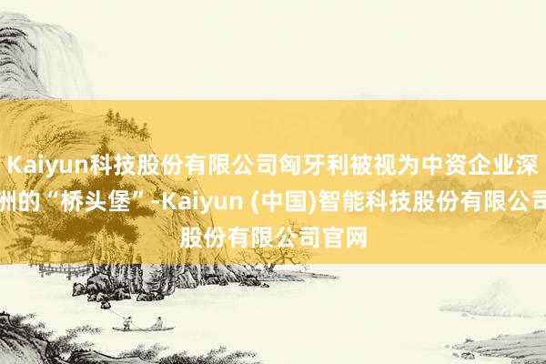 Kaiyun科技股份有限公司匈牙利被视为中资企业深耕欧洲的“桥头堡”-Kaiyun (中国)智能科技股份有限公司官网