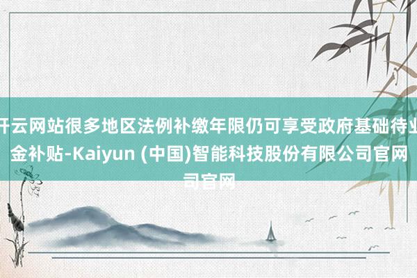 开云网站很多地区法例补缴年限仍可享受政府基础待业金补贴-Kaiyun (中国)智能科技股份有限公司官网