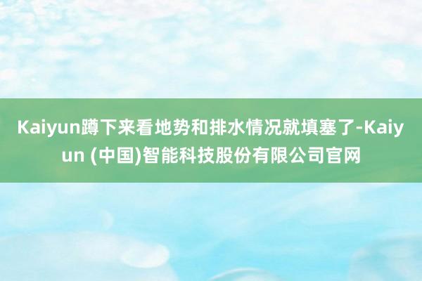 Kaiyun蹲下来看地势和排水情况就填塞了-Kaiyun (中国)智能科技股份有限公司官网