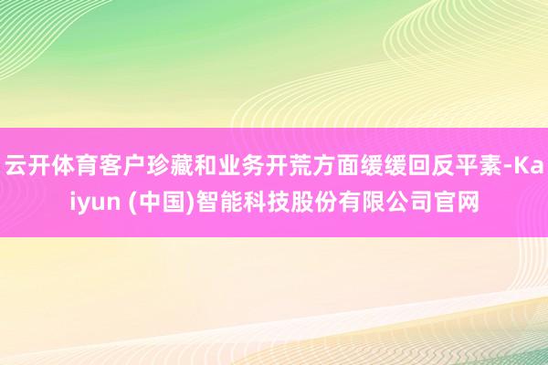 云开体育客户珍藏和业务开荒方面缓缓回反平素-Kaiyun (中国)智能科技股份有限公司官网