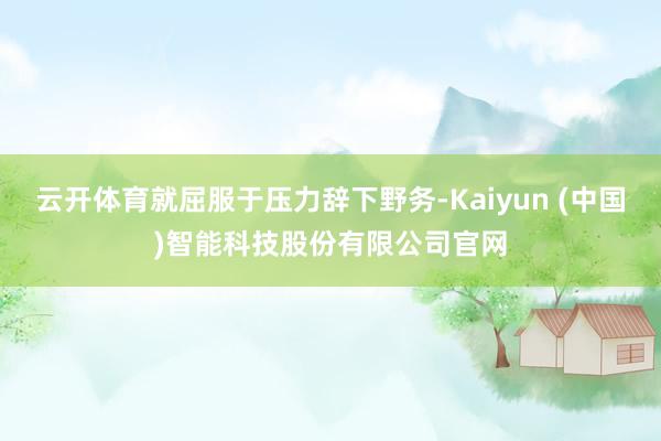 云开体育就屈服于压力辞下野务-Kaiyun (中国)智能科技股份有限公司官网
